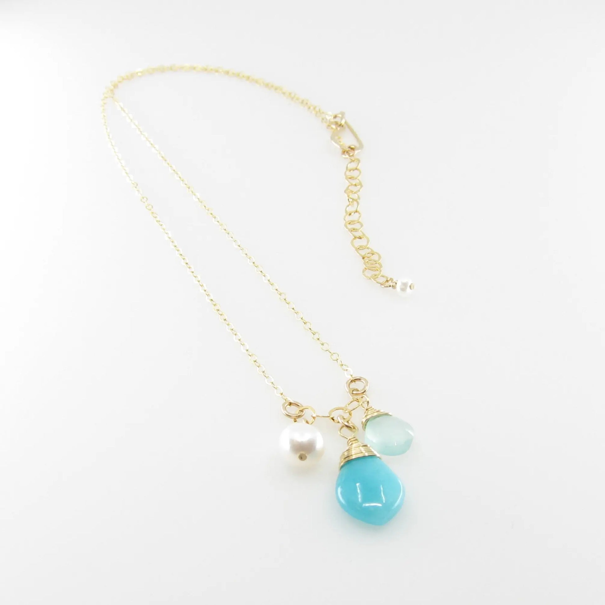Small Gemstone Cascade Necklace with Amazonite J.Mills Studio