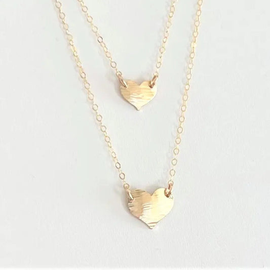 Tiny Hammer Textured Heart Necklace-2 Sizes J.Mills Studio