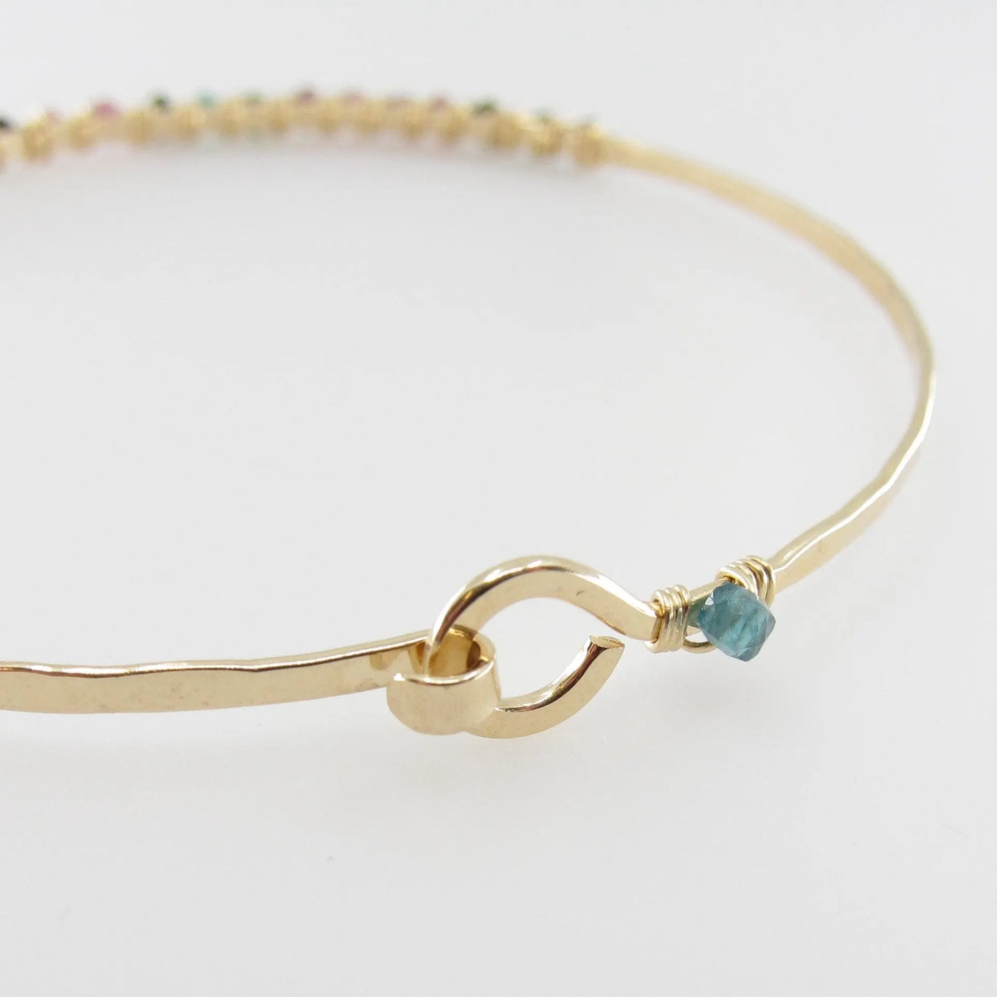 Forged Bangle Wrapped with Watermelon Tourmaline J.Mills Studio