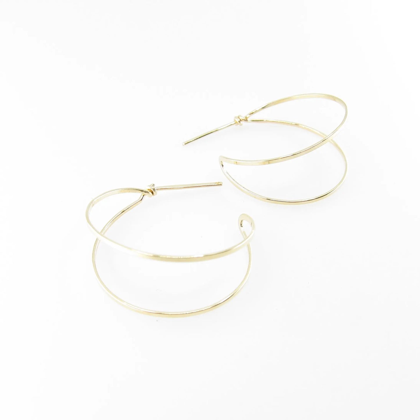 Forged Double Hoop Post Earrings - 4 Sizes - J.Mills Studio