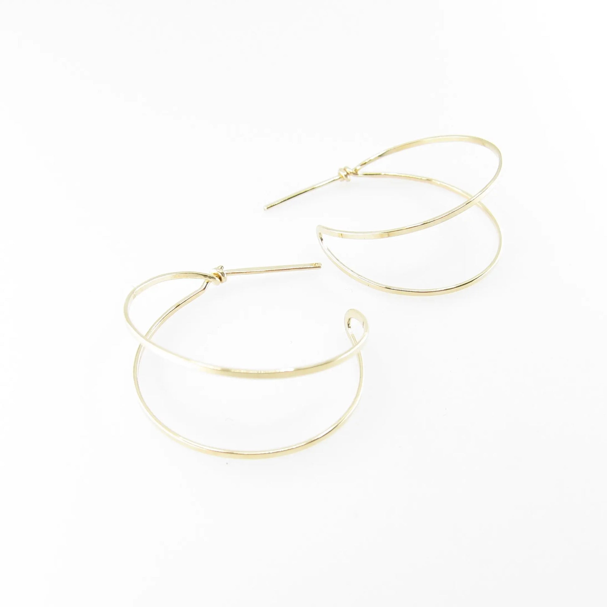 Forged Double Hoop Post Earrings - 4 Sizes - J.Mills Studio