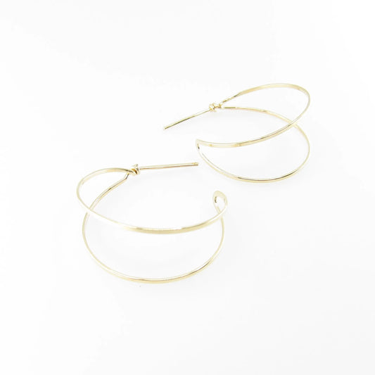Forged Double Hoop Post Earrings - 4 Sizes - J.Mills Studio