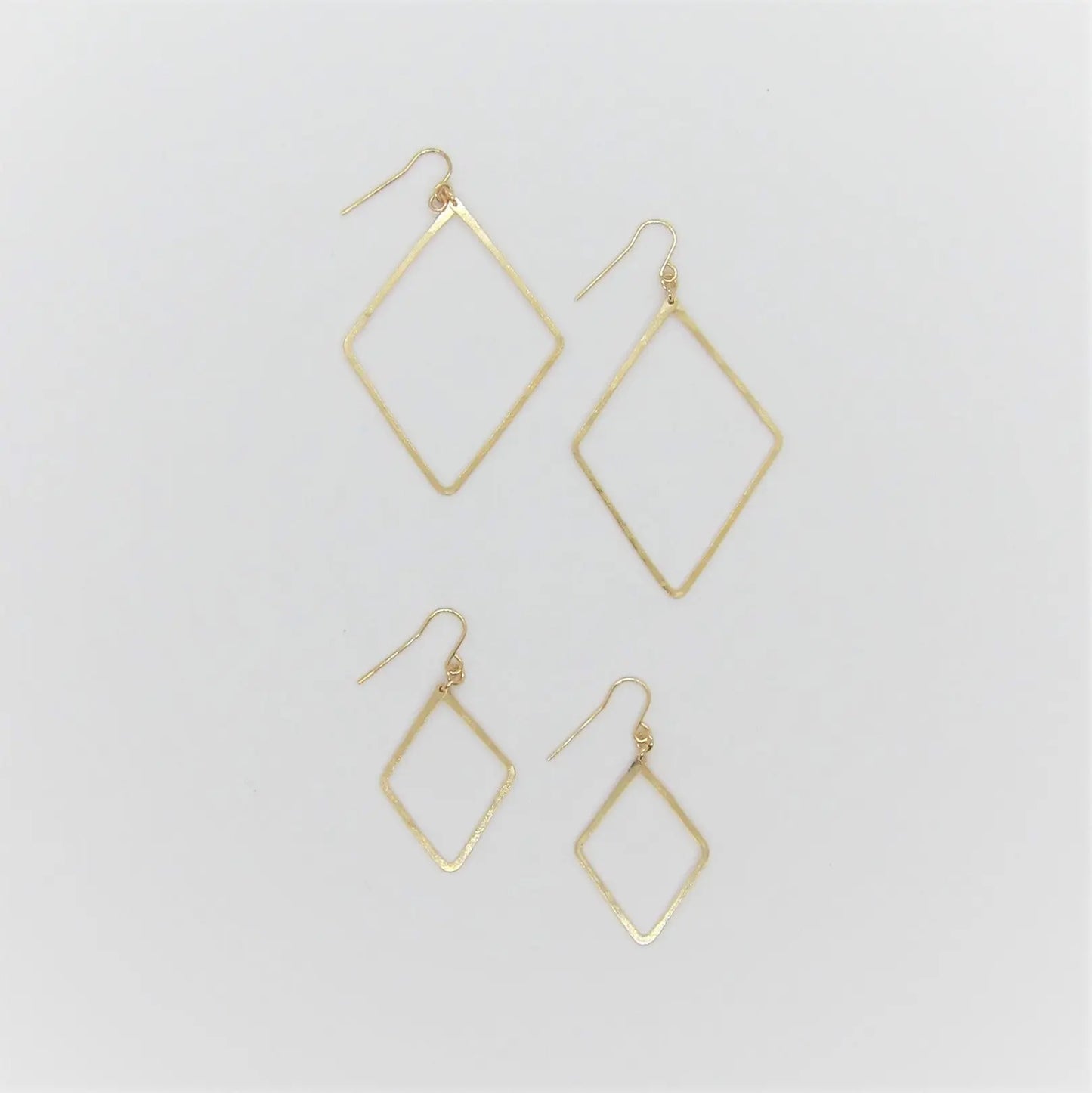 Forged Diamond Shaped Earrings (2 Sizes)