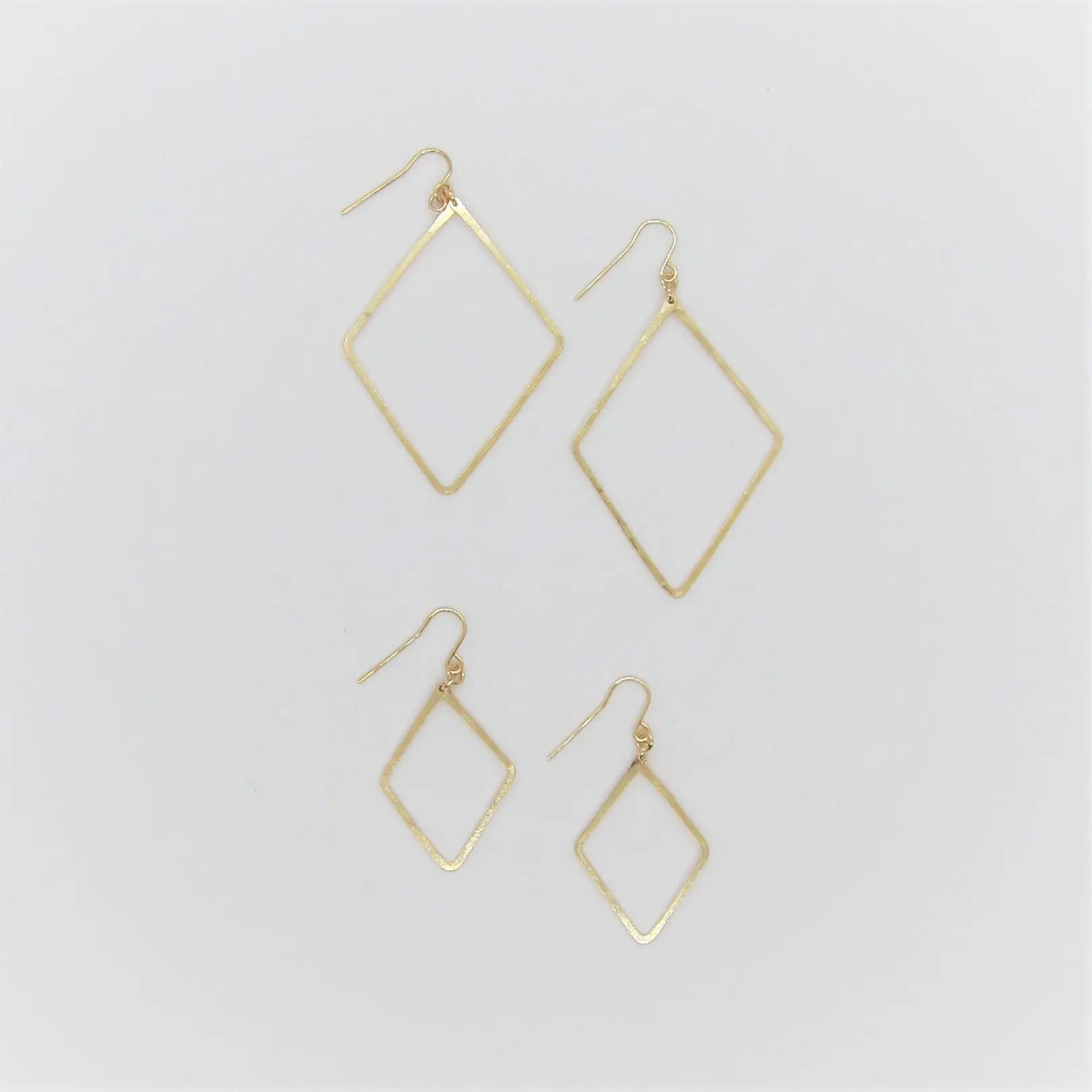 Forged Diamond Shaped Earrings (2 Sizes)
