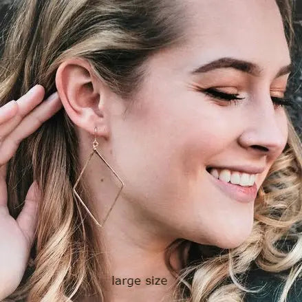 Forged Diamond Shaped Earrings (2 Sizes)