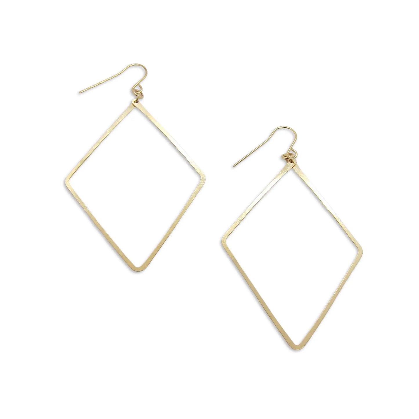 Forged Diamond Shaped Earrings (2 Sizes)
