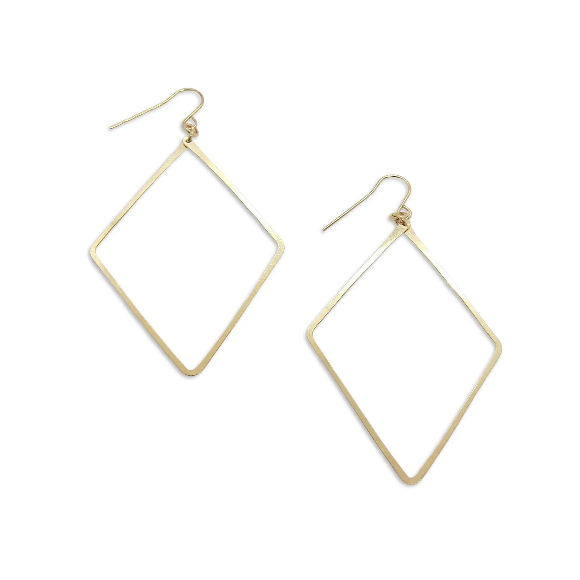 Forged Diamond Shaped Earrings (2 Sizes)