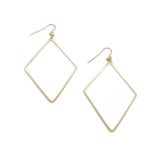 Forged Diamond Shaped Earrings (2 Sizes)