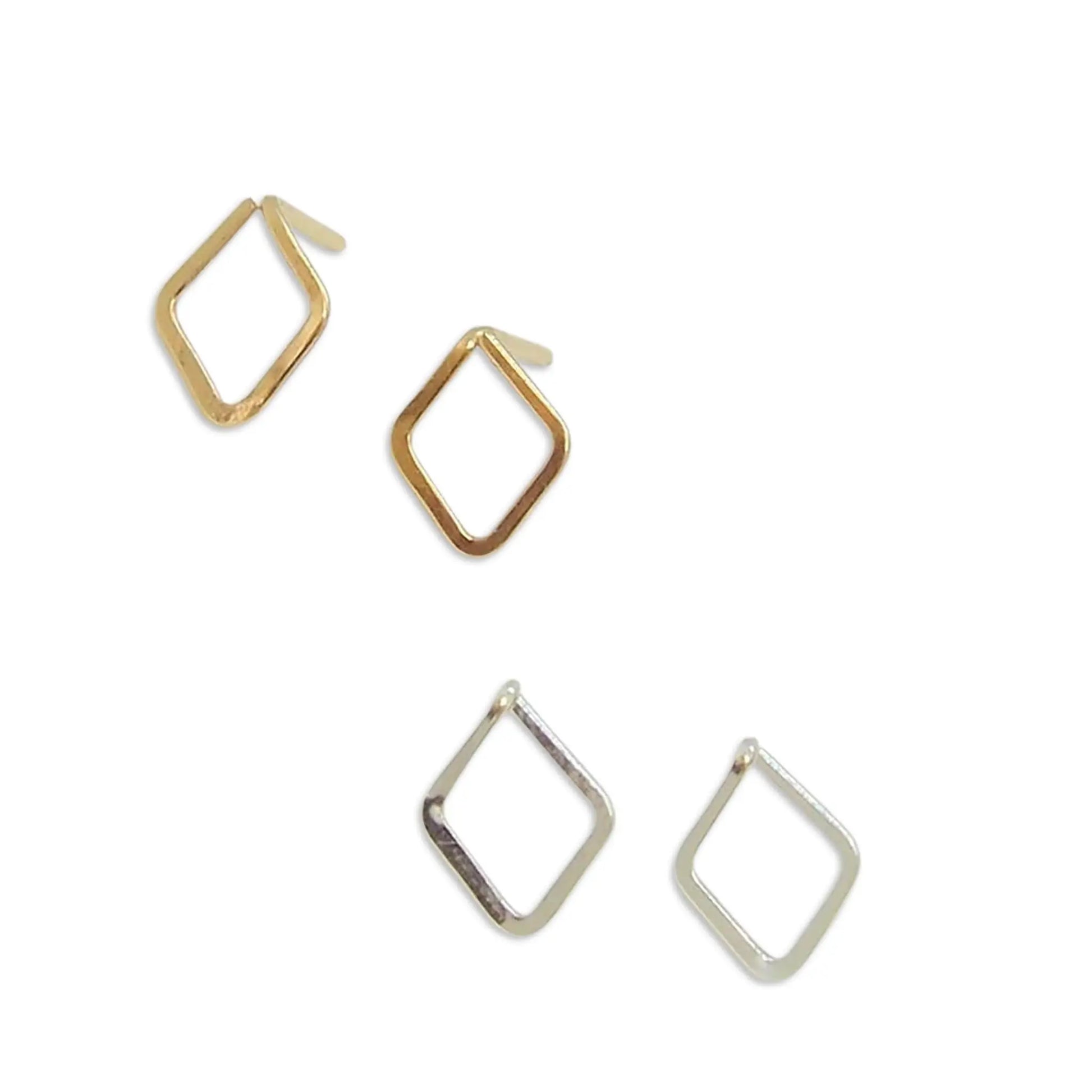 Forged Tiny Diamond Stud Earrings