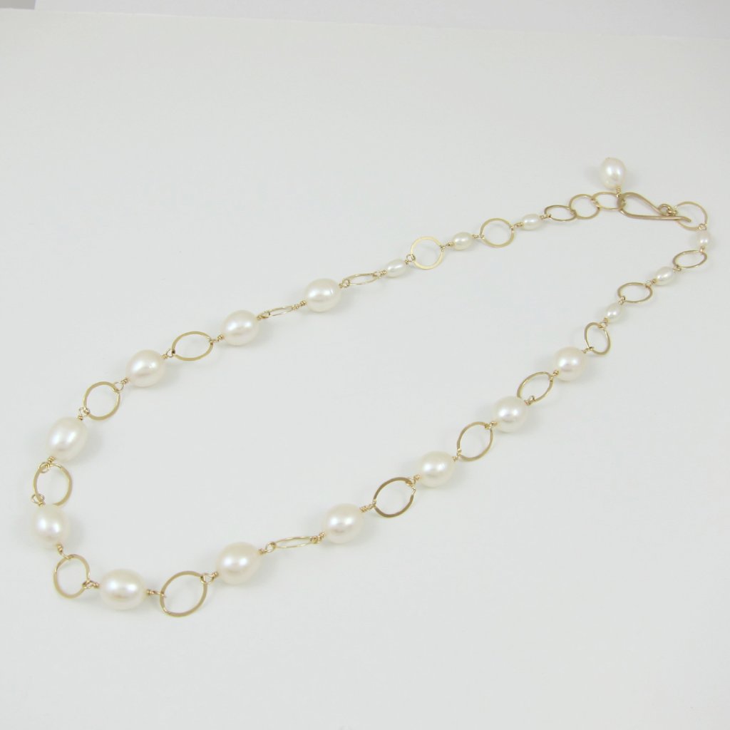Large Rice Pearl Necklace