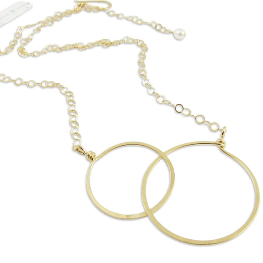 Large Forged Double Circle Necklace