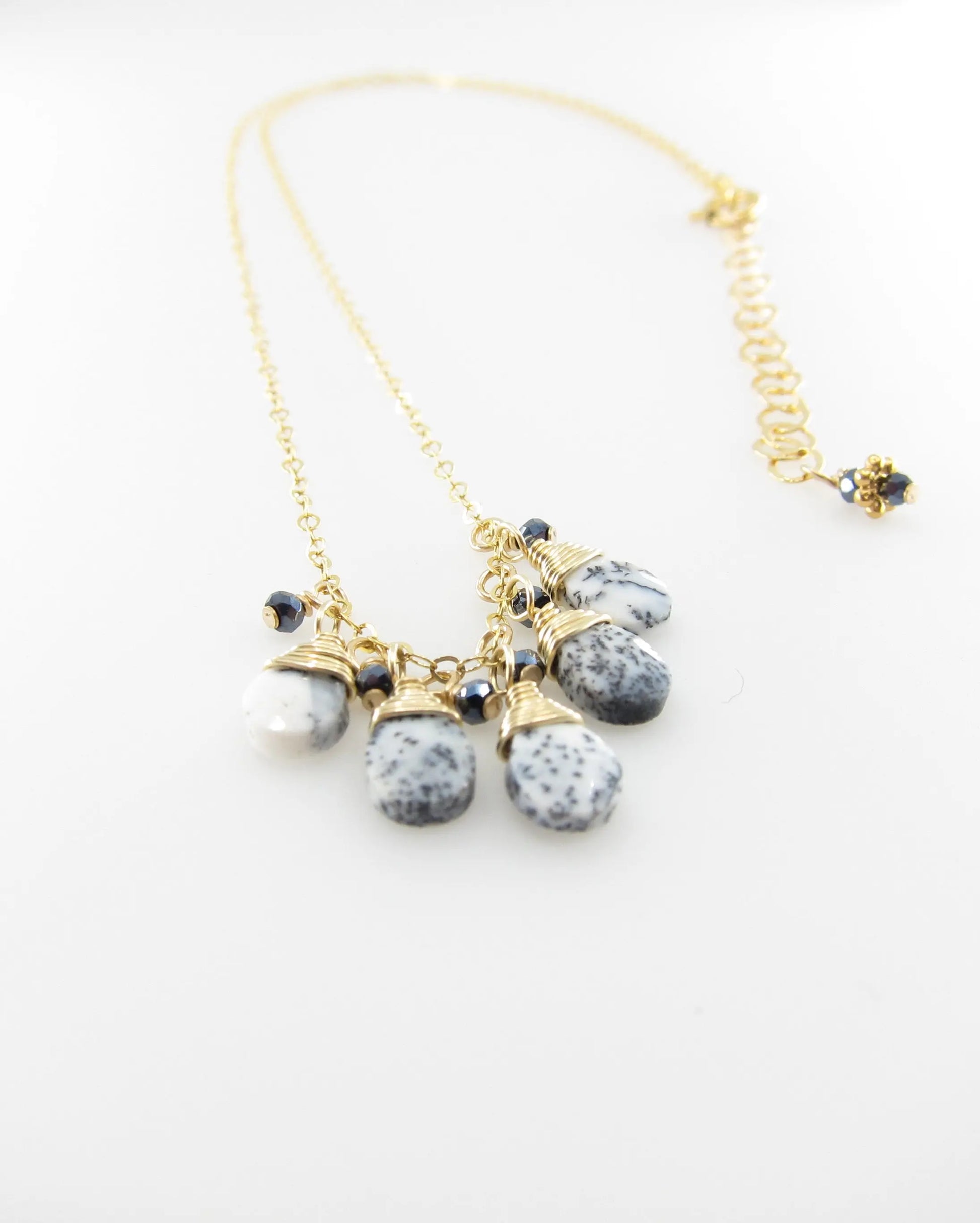 5 Drop Dendrite Opal Gemstone Necklace J.Mills Studio