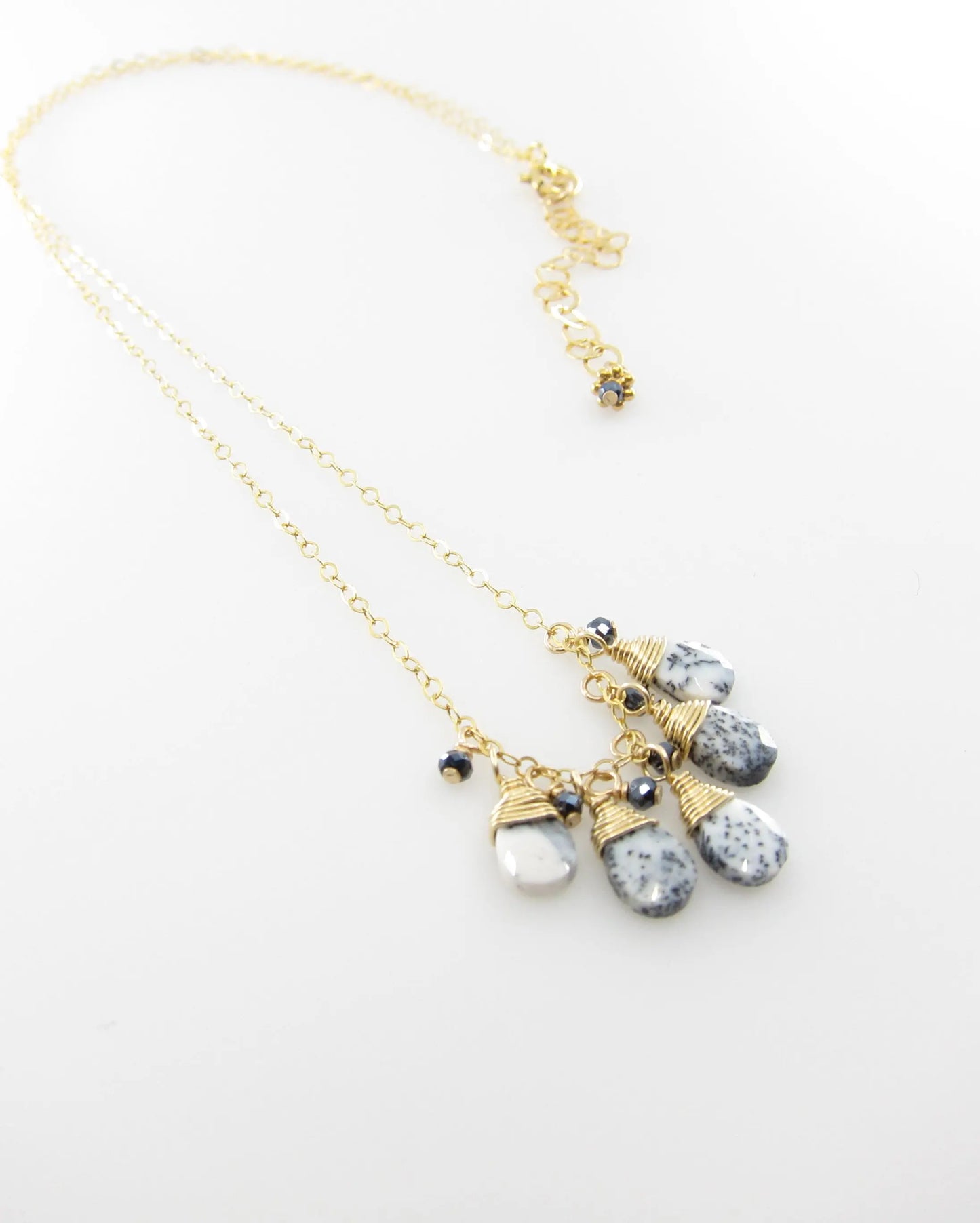 5 Drop Dendrite Opal Gemstone Necklace J.Mills Studio