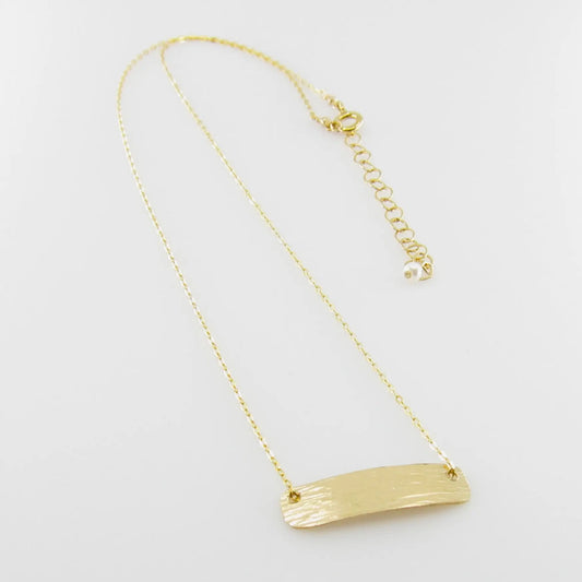 Forged Hammer Textured Horizontal Bar Necklace. J.Mills Studio