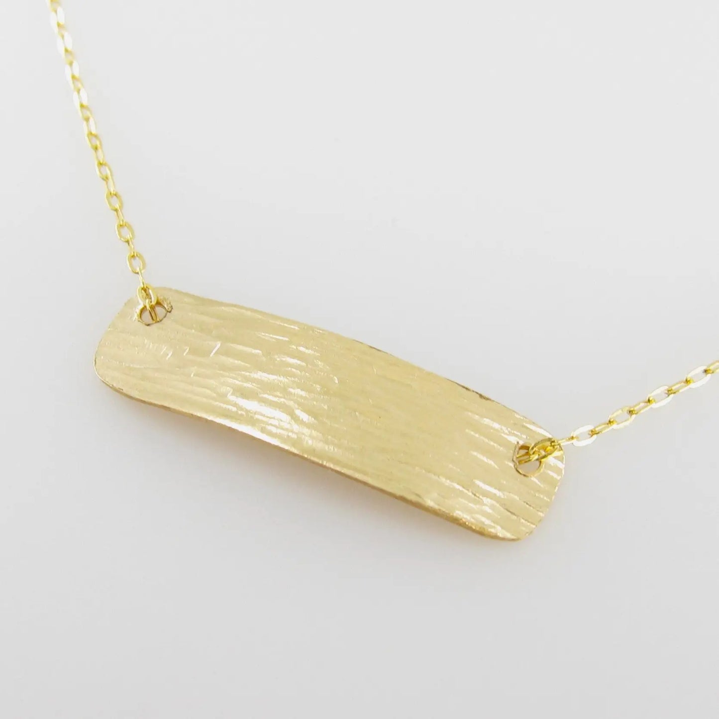 Forged Hammer Textured Horizontal Bar Necklace. J.Mills Studio