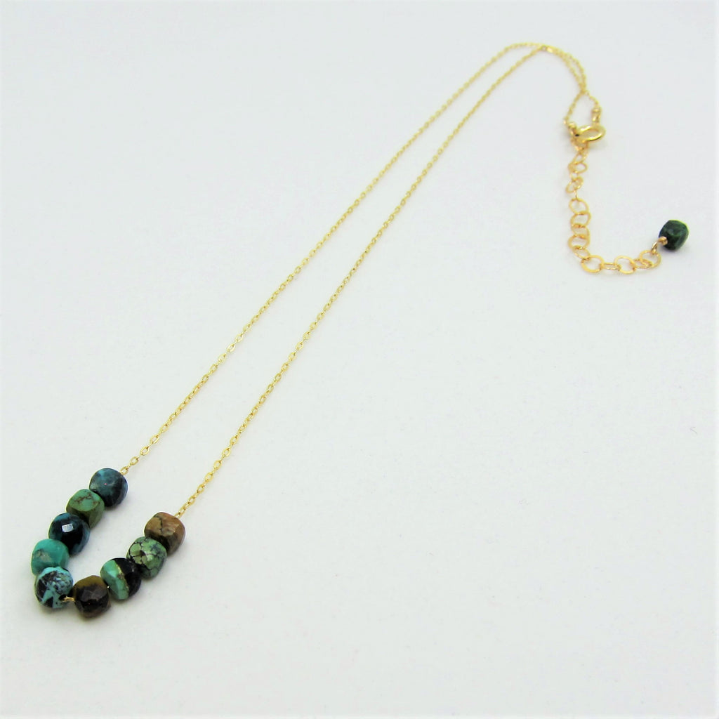 Faceted Green Turquoise Necklace