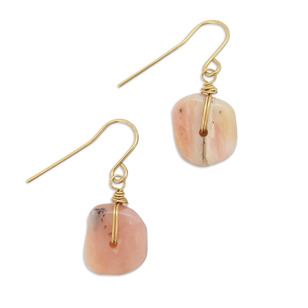 Peruvian Pink Opal Nugget Earring