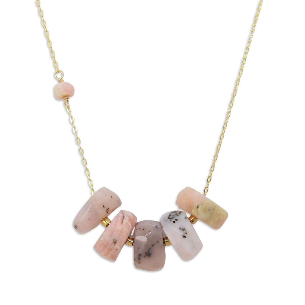 Peruvian Pink Opal Nugget Necklace
