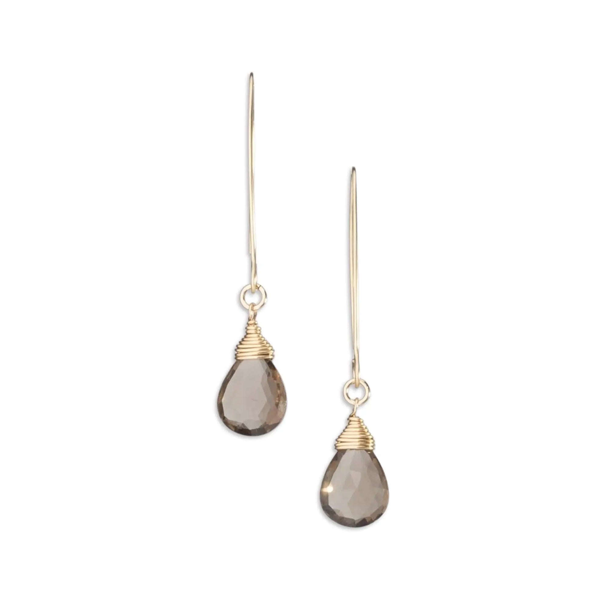 Smoky Quartz Teardrop Earrings