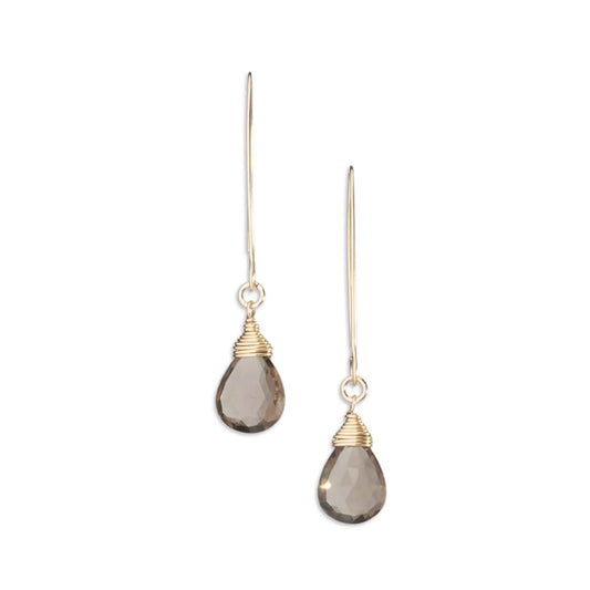 Smoky Quartz Teardrop Earrings
