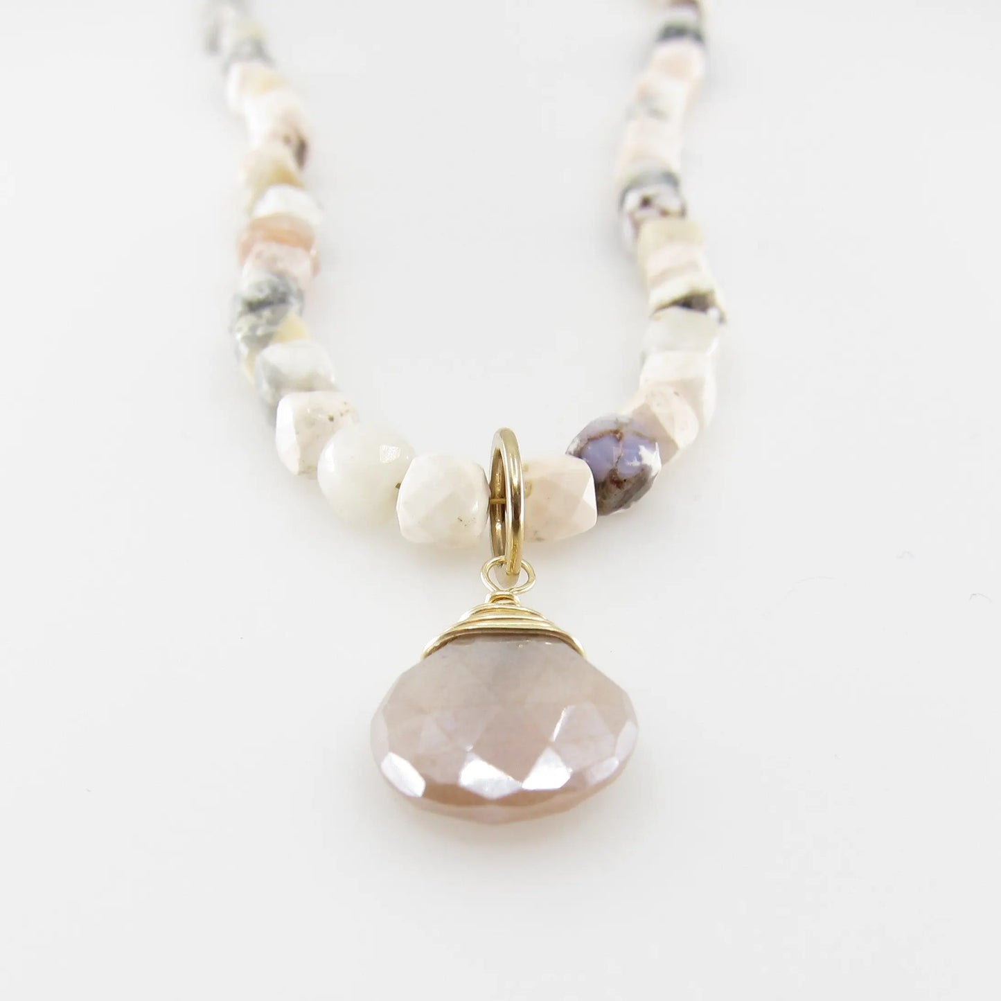 White Turquoise Wrap Bracelet or Necklace J.Mills Studio