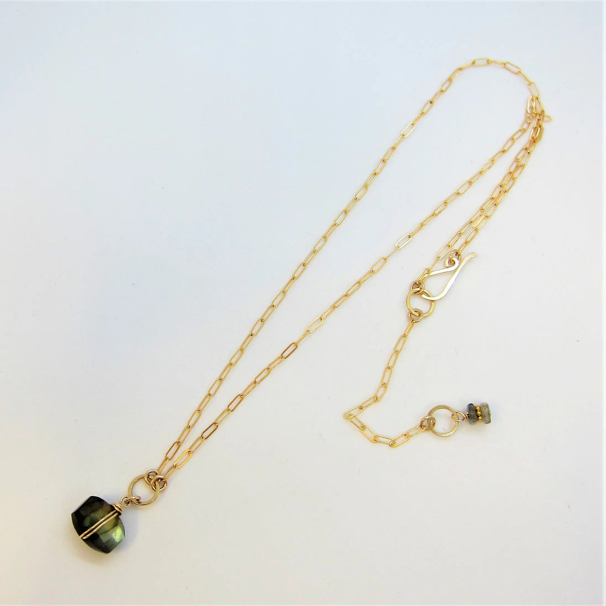Faceted Cushion Cut Labradorite Necklace