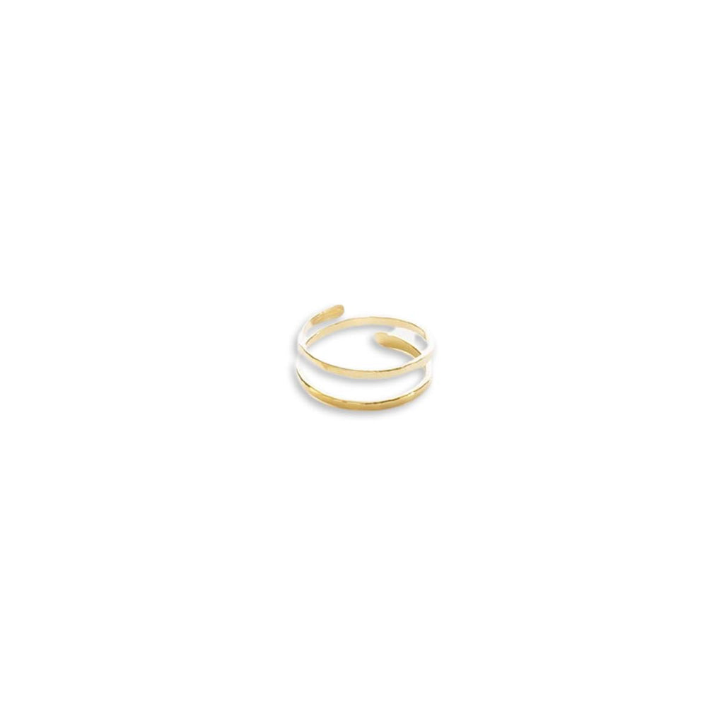 Forged 14K Gold Filled Double Spiral Ring