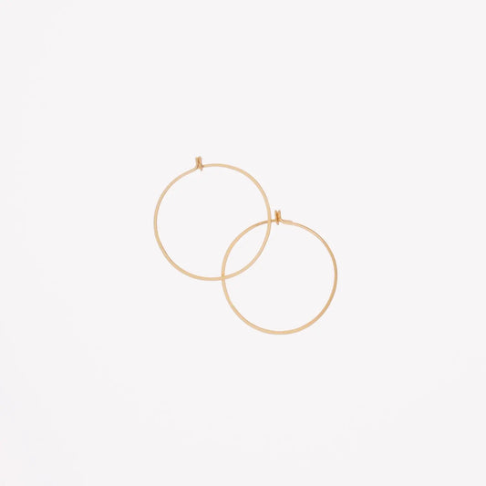 Forged 1" Round Hoop Earrings 14K Gold-filled