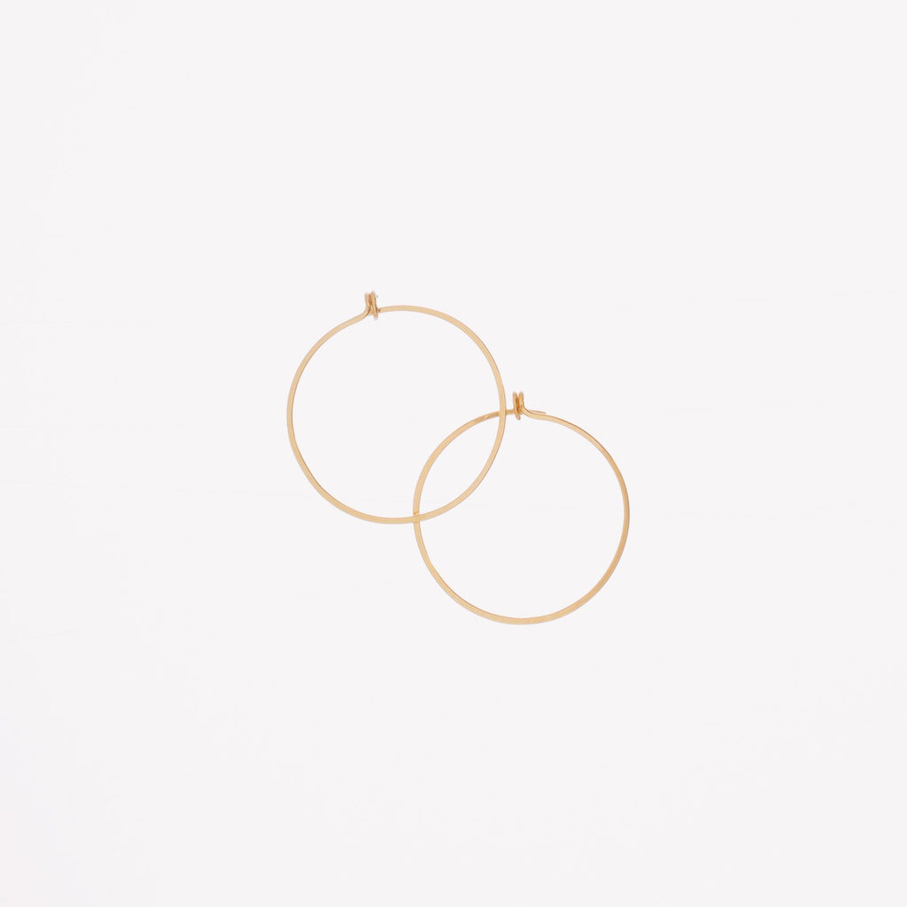 Forged 1" Round Hoop Earrings 14K Gold-filled