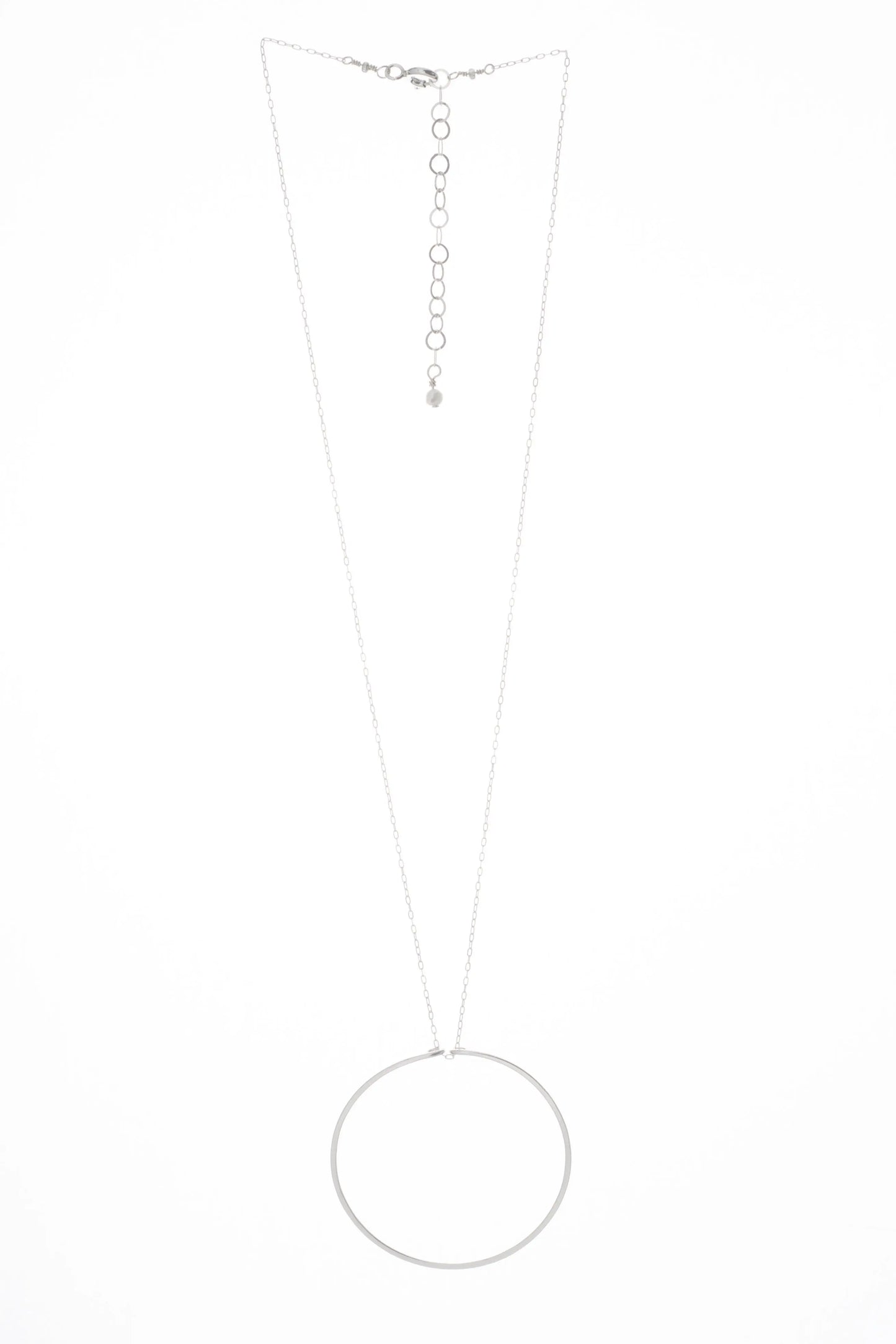 Forged Circle Necklace Sterling Silver Fine Link Chain