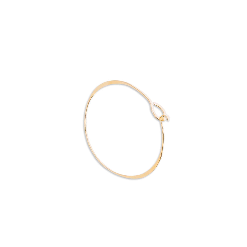 Heavy Gauge Forged 14K Gold Filled Bangle - Circle Clasp