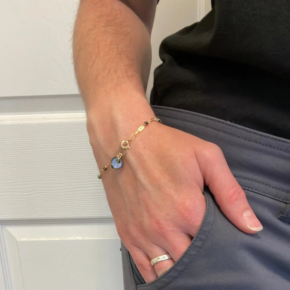 Green Tourmaline and Labradorite Bracelet J.Mills Studio