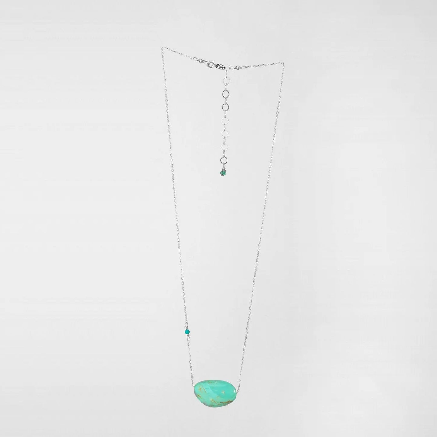Single Kingman Turquoise Necklace Sterling Silver