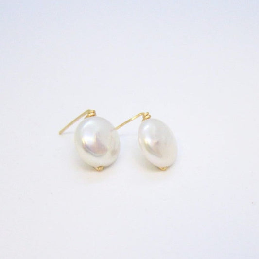 Freshwater Coin Pearl Stud Earrings J.Mills Studio