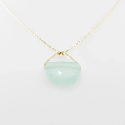Forged Triangle Bail Necklace with Half-Moon Cut Gemstone, 5 Stone Options J. Mills Studio