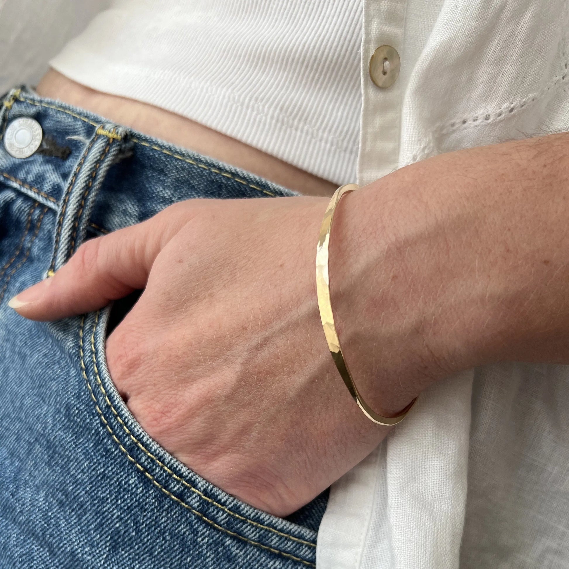 Heavy Gauge Forged 14K Gold Filled Bangle J.Mills Studio