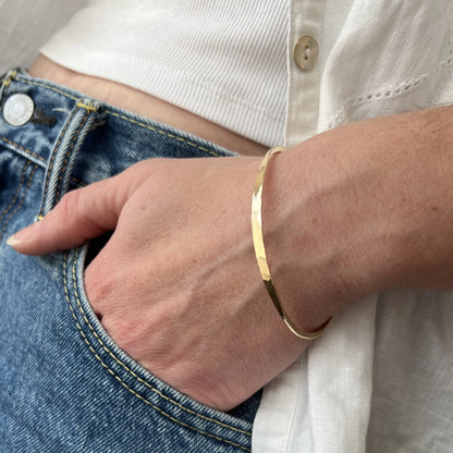 Heavy Gauge Forged 14K Gold Filled Bangle J.Mills Studio