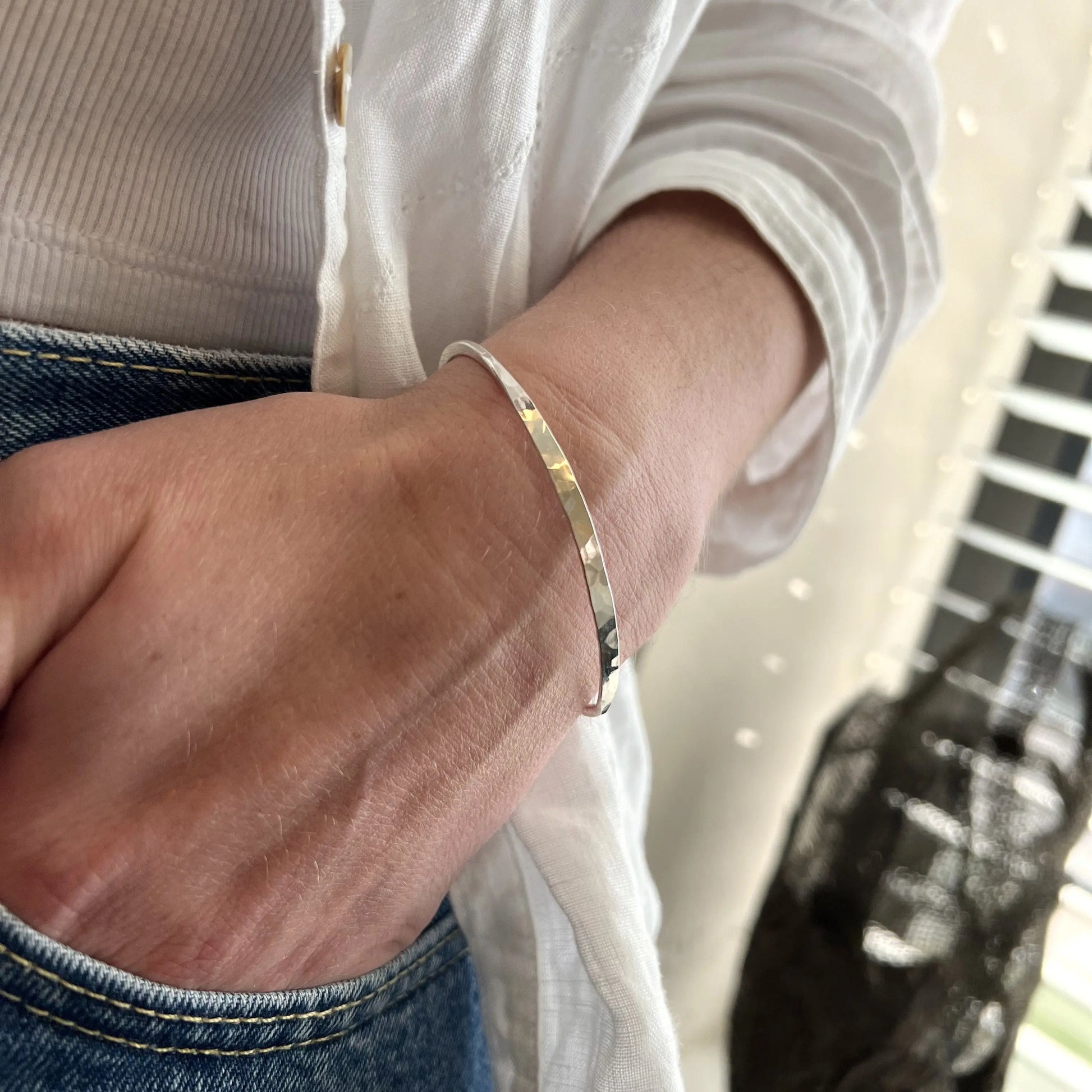 Heavy Gauge Forged 14K Gold Filled Bangle J.Mills Studio