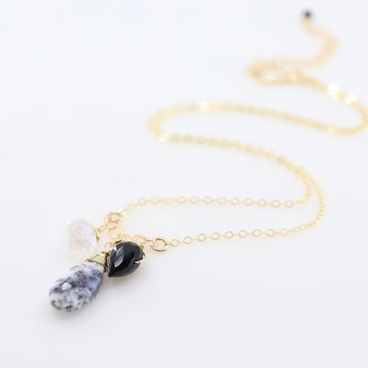 Small Gemstone Cascade Necklace, 3 variations J.Mills Studio