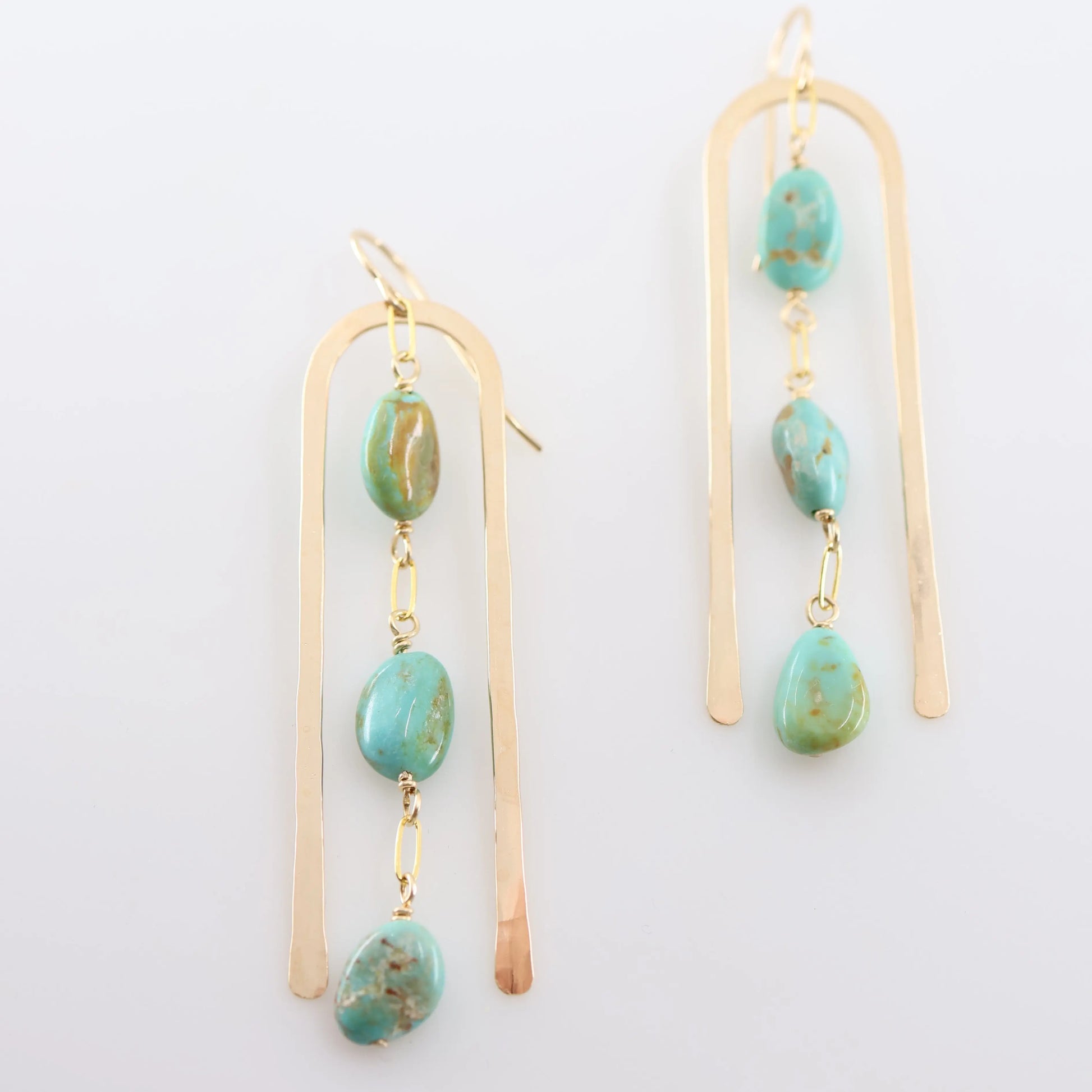 Large Arch Earring with cascading gemstones, 2 variations J.Mills Studio