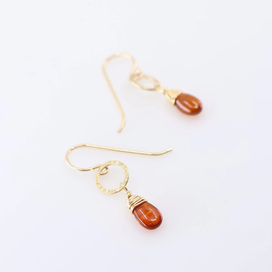 Small Orange Kyanite Teardrop Earrings J.Mills Studio