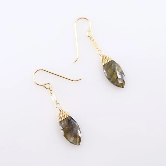 Marquis Cut Labradorite Drop Earrings J.Mills Studio