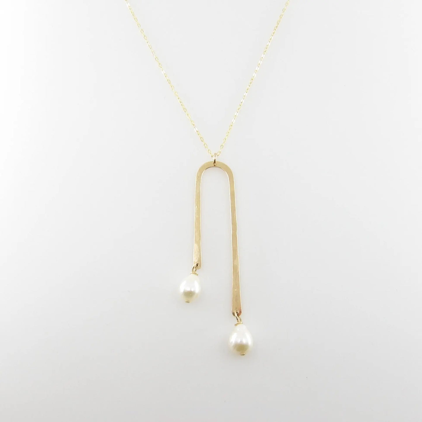 Asymmetrical Arch Necklace with Baby Baroque Pearl Drops J.Mills Studio