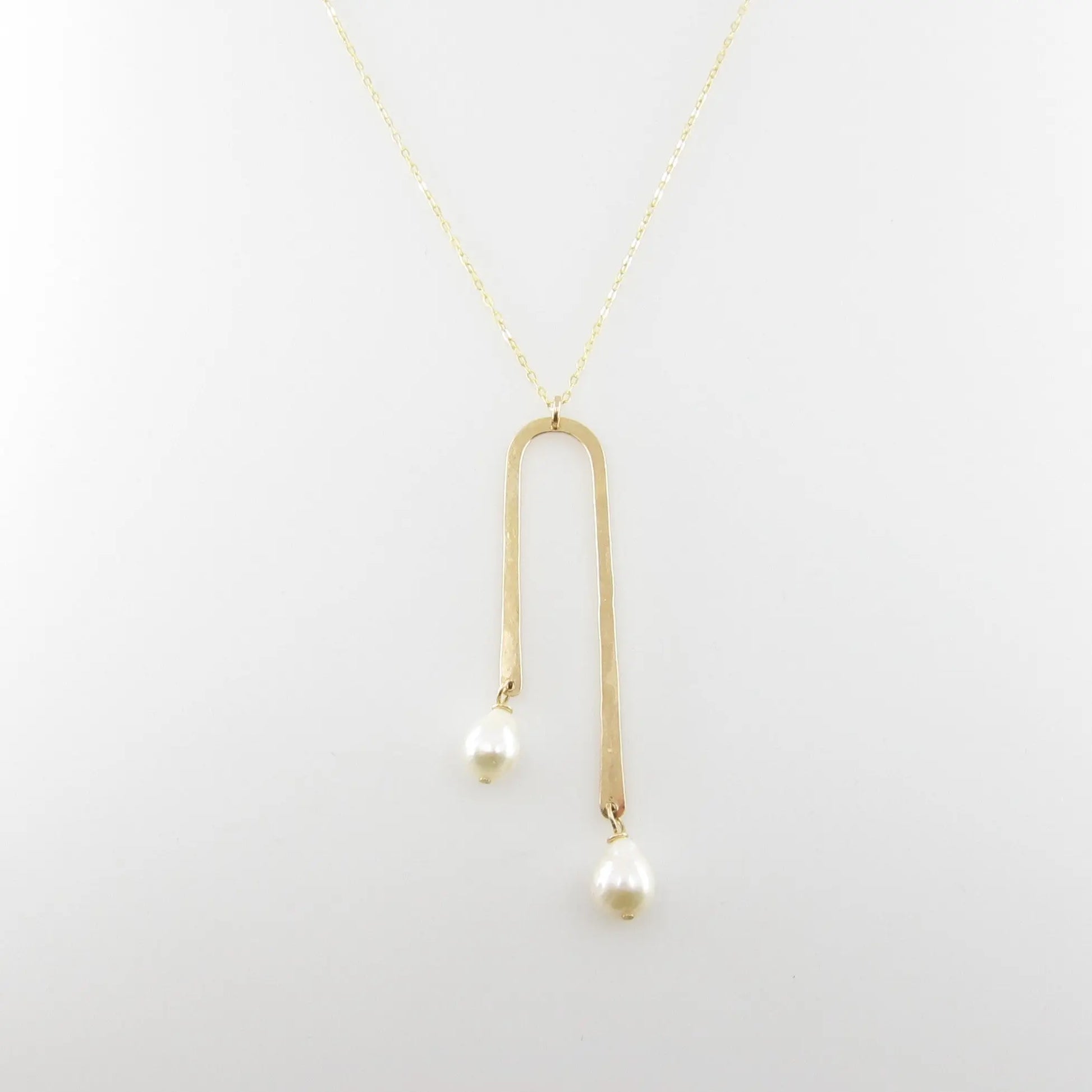 Asymmetrical Arch Necklace with Baby Baroque Pearl Drops J.Mills Studio