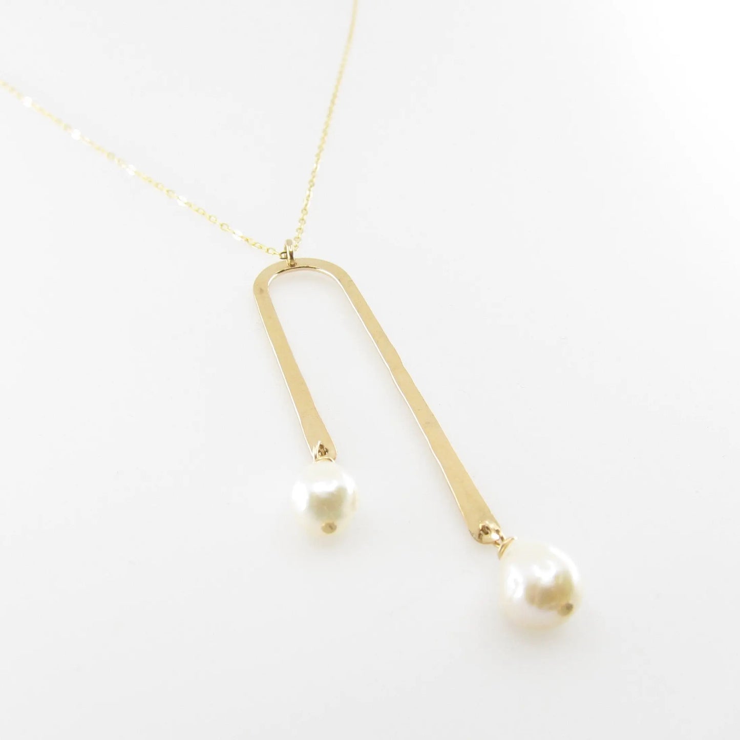 Asymmetrical Arch Necklace with Baby Baroque Pearl Drops J.Mills Studio