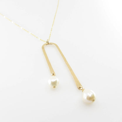 Asymmetrical Arch Necklace with Baby Baroque Pearl Drops J.Mills Studio