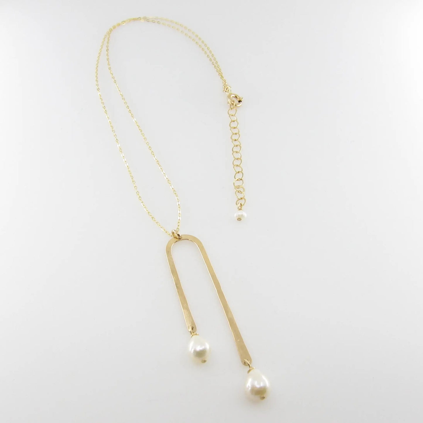 Asymmetrical Arch Necklace with Baby Baroque Pearl Drops J.Mills Studio