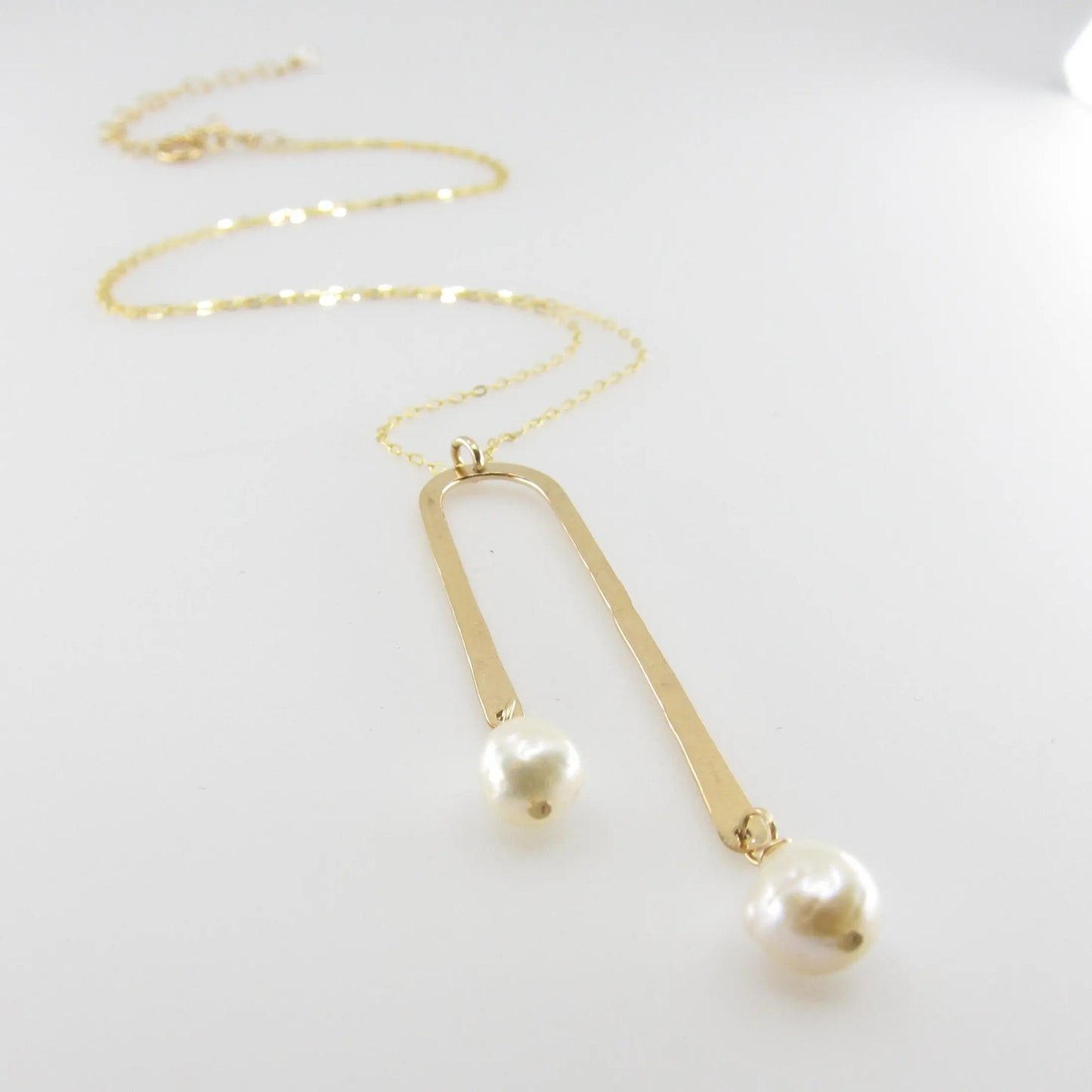 Asymmetrical Arch Necklace with Baby Baroque Pearl Drops J.Mills Studio