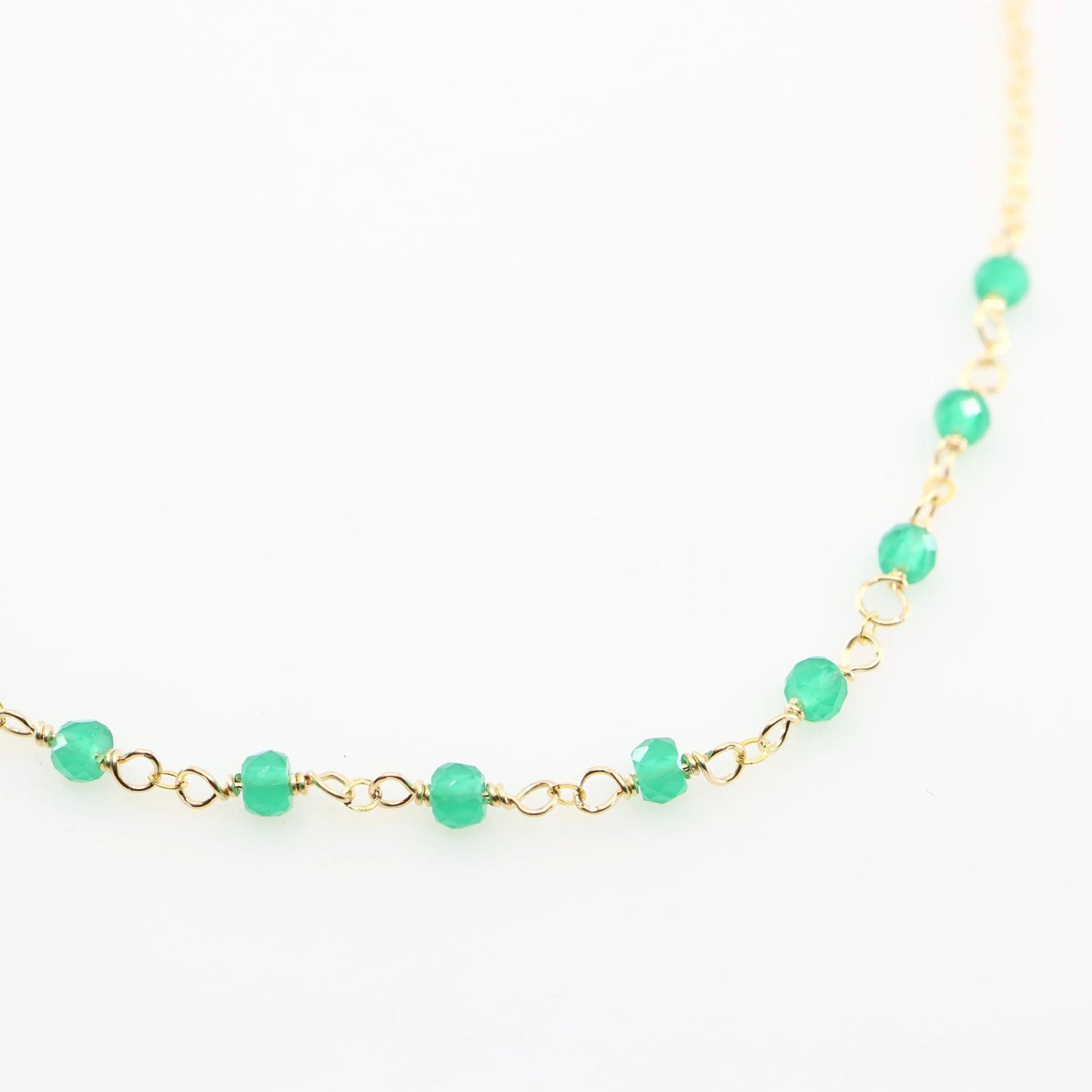 Tiny Gemstone Layering Necklace, Green Onyx J.Mills Studio