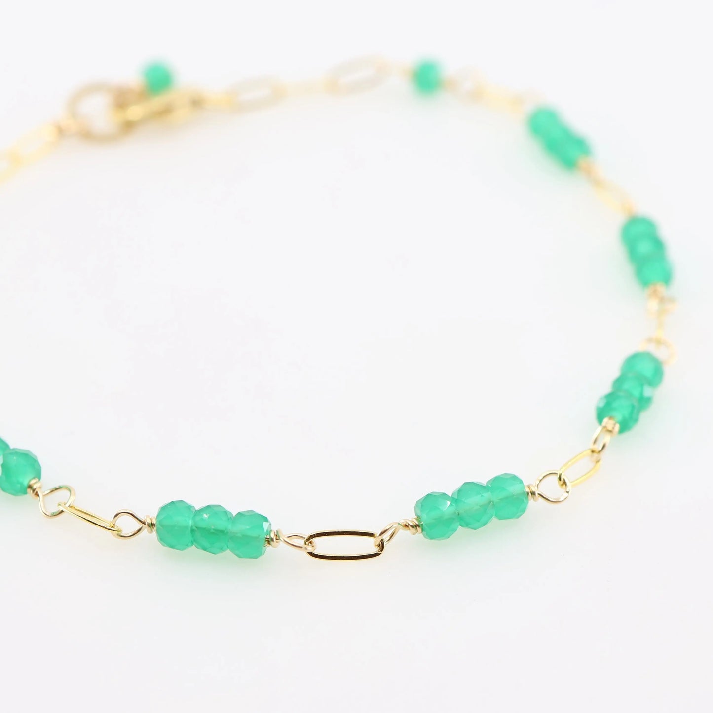 Tiny Gemstone Bracelet, Green Onyx J.Mills Studio